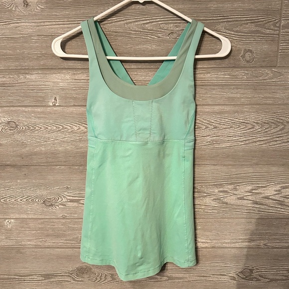 Lululemon cross straps tank top, Sz 6, Mint green - Picture 1 of 10